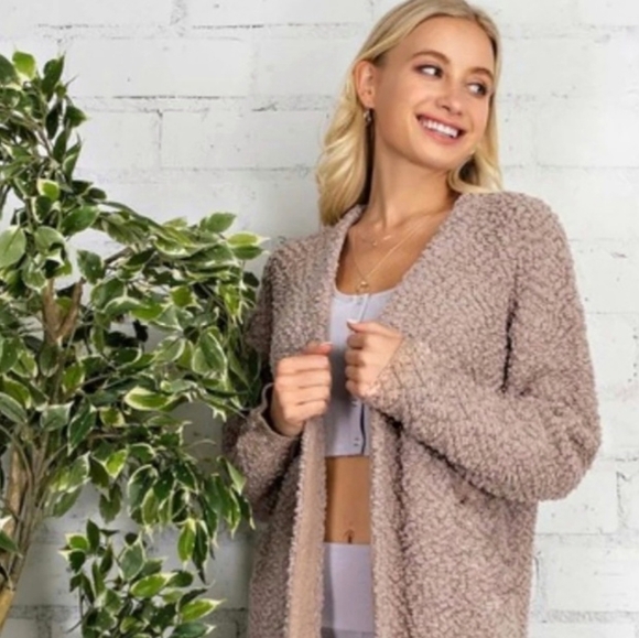 Altar’d State Pink Knitted Sweater Cardigan With Front Pockets Size S - Picture 1 of 13